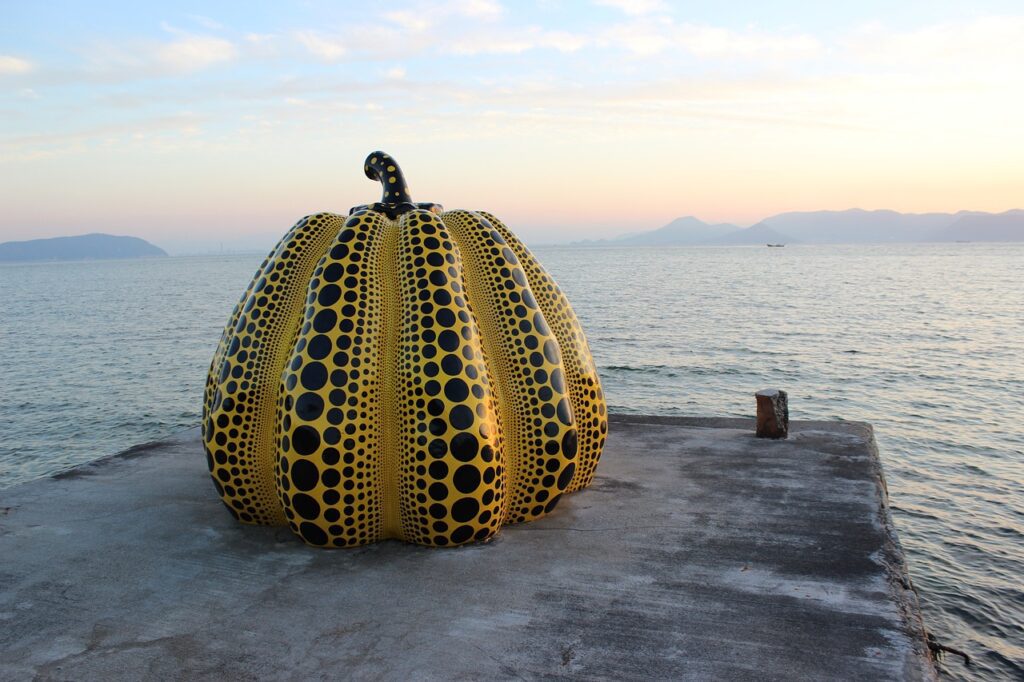 Pumpkin, Art, Sculpture image.in Naoshima